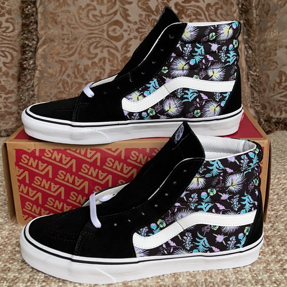 Vans Sk8-Hi Paradise Floral Black/True White Men’s - Picture 2 of 16